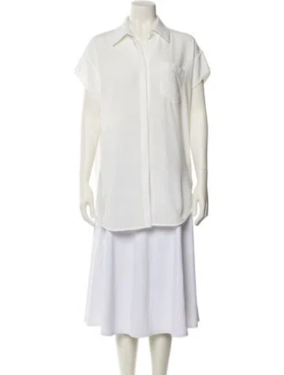 Pre-owned Alice And Olivia Short Sleeve Tunic In Neutral