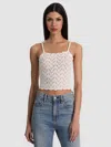 Alice And Olivia Sid Crochet Tank In Neutral