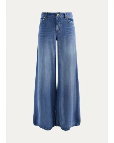 Alice And Olivia Sidney Ultra Wide-leg Jeans In Florence Vintage Blue