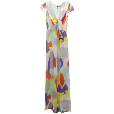Alice And Olivia Alice & Olivia Sierra Geo Collage Jumpsuit In Multicolor Silk