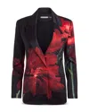 Alice And Olivia Silas Single Breasted Blazer In Brigh Ruby Red