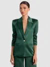 Alice And Olivia Silas Single Breasted Blazer In Green