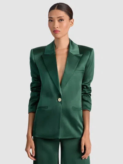 Alice And Olivia Silas Blazer In Green