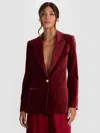 Alice And Olivia Silas Velvet Blazer In Black