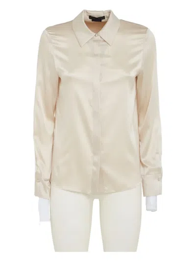 Alice And Olivia Silk-blend Shirt In Neutral