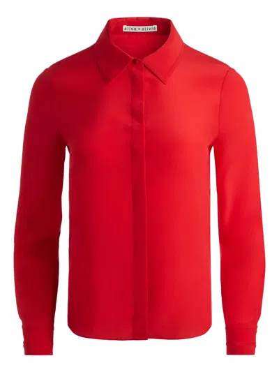 Alice And Olivia Silk Blouse In Red