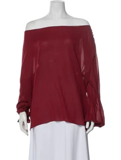 Pre-owned Alice And Olivia Silk Cowl Neck Blouse In Red