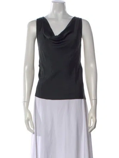 Pre-owned Alice And Olivia Silk Cowl Neck Top In Black