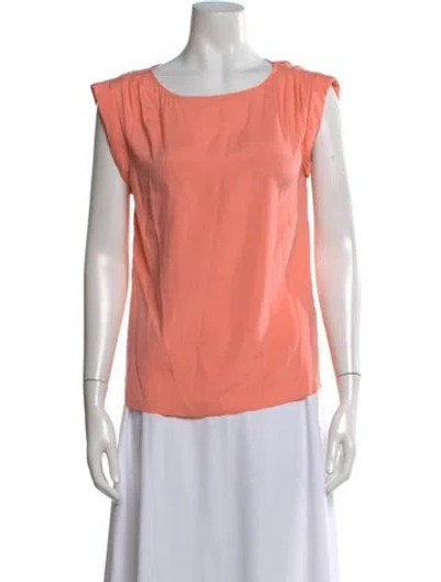 Pre-owned Alice And Olivia Silk Crew Neck Blouse In Pink