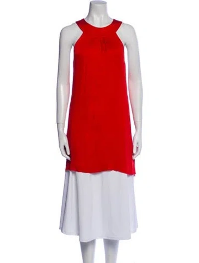 Pre-owned Alice And Olivia Silk Crew Neck Tunic In Red