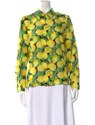 Pre-owned Alice And Olivia Silk Floral Print Blouse W/ Tags In Multi