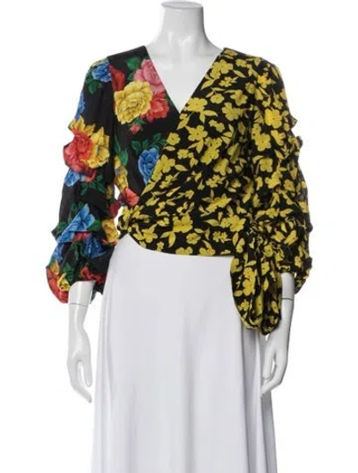 Pre-owned Alice And Olivia Silk Floral Print Evening Jacket In Multi