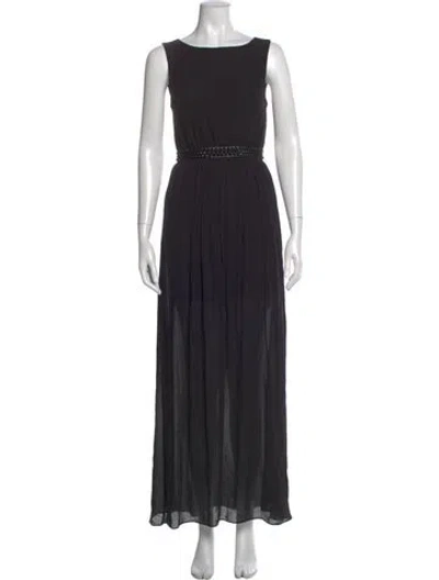 Pre-owned Alice And Olivia Silk Long Dress In Black
