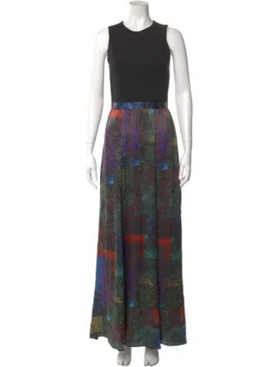 Pre-owned Alice And Olivia Silk Long Dress In Black