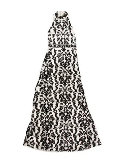 Pre-owned Alice And Olivia Silk Long Dress In Black