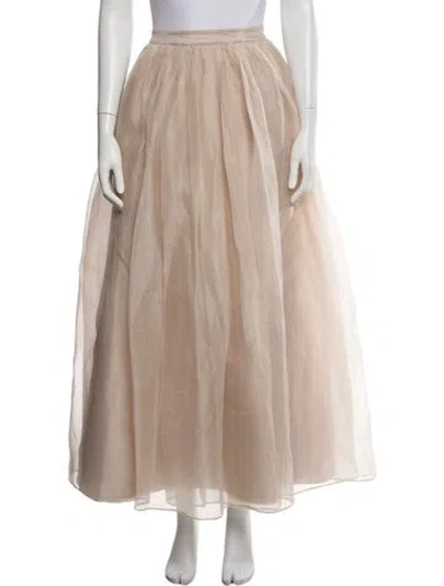 Pre-owned Alice And Olivia Silk Long Skirt In Pink