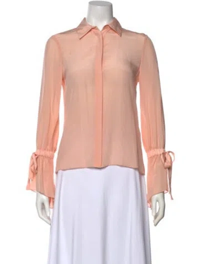 Pre-owned Alice And Olivia Silk Long Sleeve Blouse In Pink