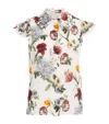 Alice And Olivia Martel Flutter Sleeve Blouse Provence Floral Sm In Multi