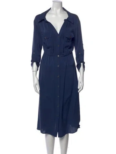 Pre-owned Alice And Olivia Silk Midi Length Dress In Blue