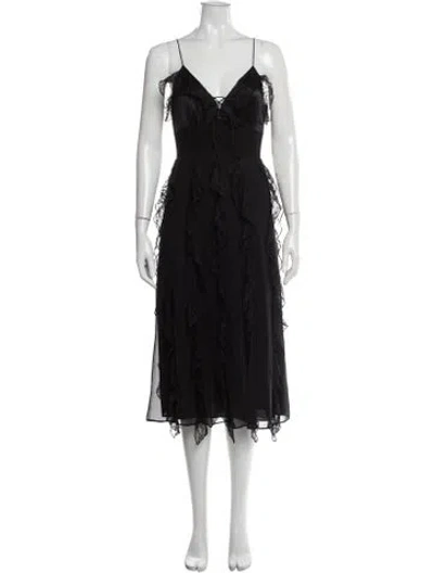 Pre-owned Alice And Olivia Silk Midi Length Dress In Gray