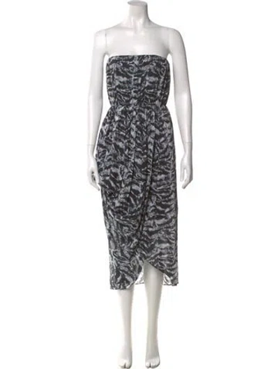 Pre-owned Alice And Olivia Silk Midi Length Dress W/ Tags In Black