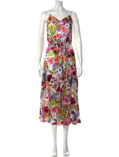 Pre-owned Alice And Olivia Silk Midi Length Dress W/ Tags In Neutral