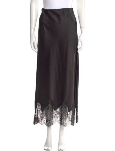 Pre-owned Alice And Olivia Silk Midi Length Skirt In Black