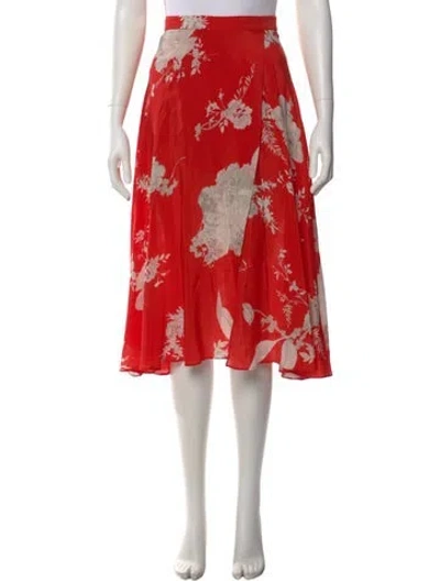 Pre-owned Alice And Olivia Silk Midi Length Skirt In Orange