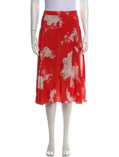 Pre-owned Alice And Olivia Silk Midi Length Skirt In Orange