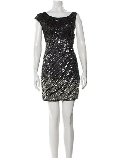 Pre-owned Alice And Olivia Silk Mini Dress In Black