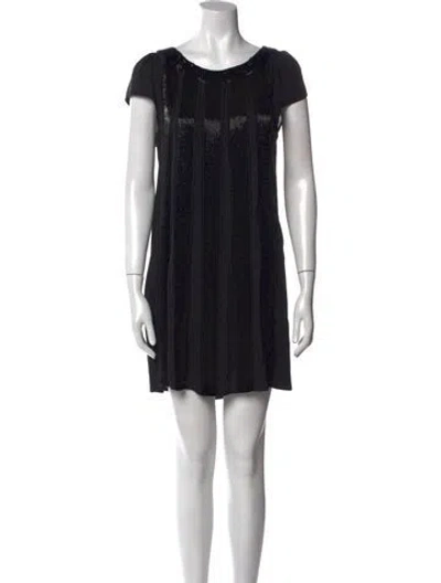 Pre-owned Alice And Olivia Silk Mini Dress In Black