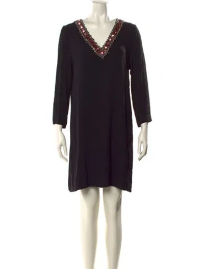 Pre-owned Alice And Olivia Silk Mini Dress In Black