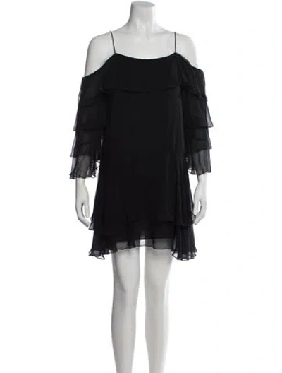 Pre-owned Alice And Olivia Silk Mini Dress In Black
