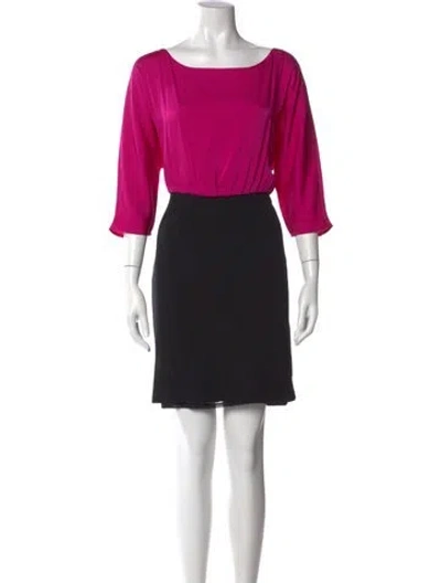 Pre-owned Alice And Olivia Silk Mini Dress In Black