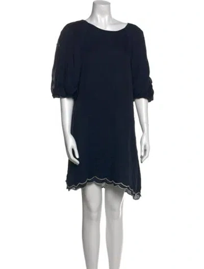 Pre-owned Alice And Olivia Silk Mini Dress In Blue