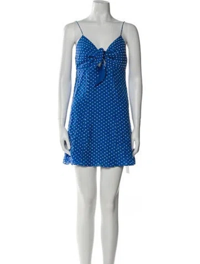 Pre-owned Alice And Olivia Silk Mini Dress In Blue