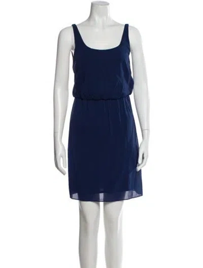 Pre-owned Alice And Olivia Silk Mini Dress In Blue