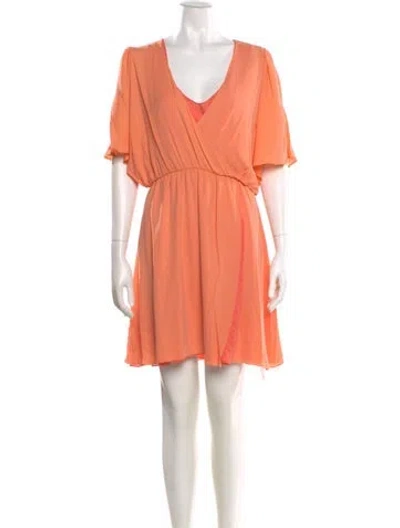 Pre-owned Alice And Olivia Silk Mini Dress In Orange