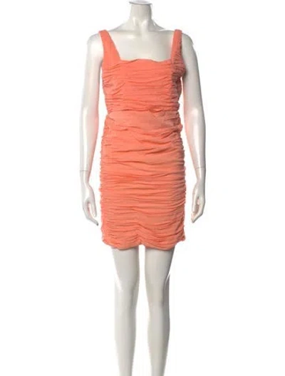 Pre-owned Alice And Olivia Silk Mini Dress In Orange