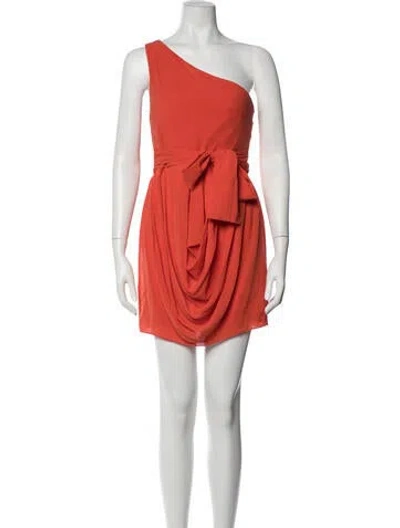Pre-owned Alice And Olivia Silk Mini Dress In Orange