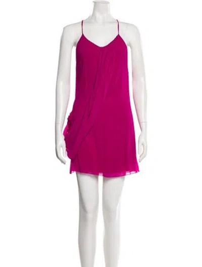 Pre-owned Alice And Olivia Silk Mini Dress In Pink