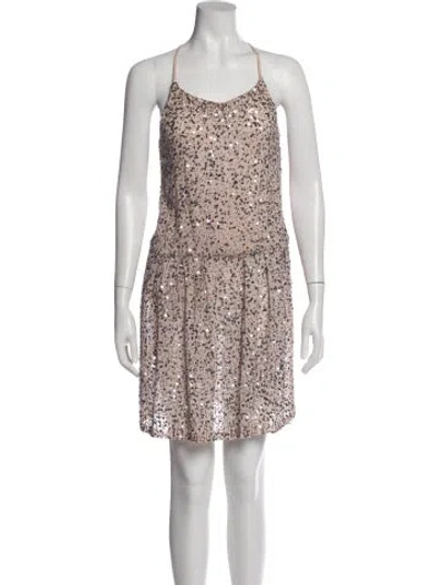 Pre-owned Alice And Olivia Silk Mini Dress In Pink