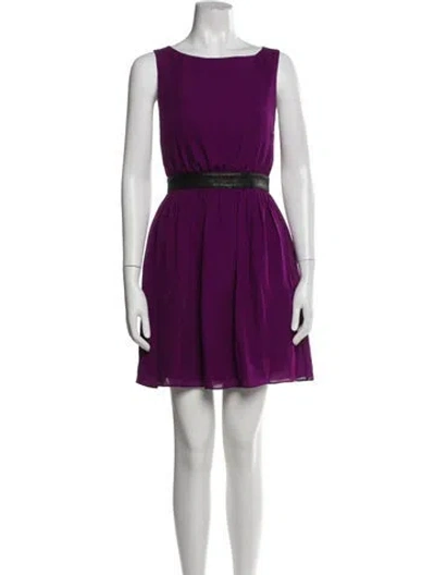Pre-owned Alice And Olivia Silk Mini Dress In Purple