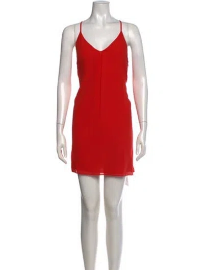 Pre-owned Alice And Olivia Silk Mini Dress In Red