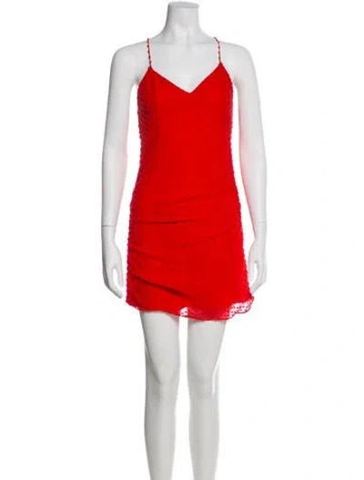 Pre-owned Alice And Olivia Silk Mini Dress In Red