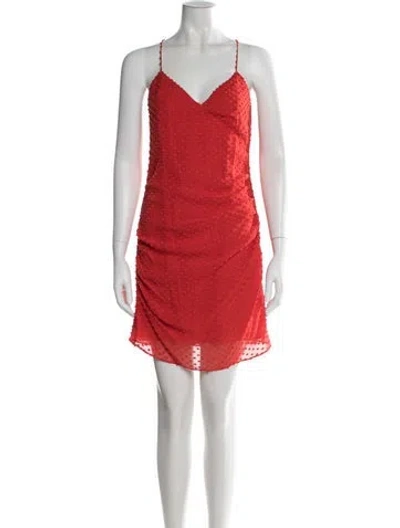Pre-owned Alice And Olivia Silk Mini Dress In Red