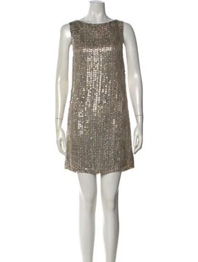 Pre-owned Alice And Olivia Silk Mini Dress W/ Tags In Neutral
