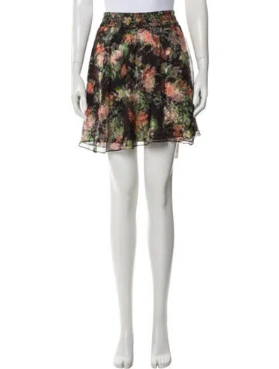 Pre-owned Alice And Olivia Silk Mini Skirt In Black
