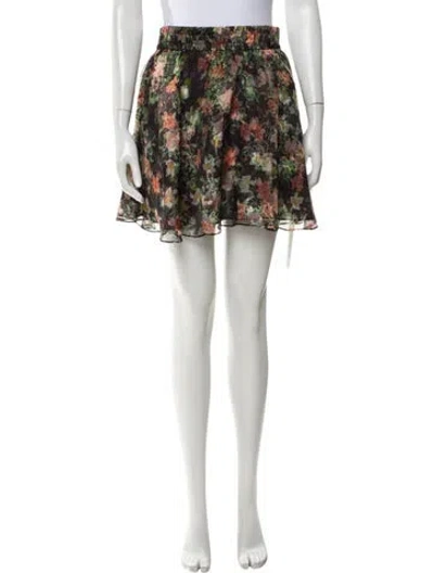 Pre-owned Alice And Olivia Silk Mini Skirt In Black