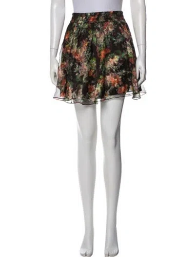 Pre-owned Alice And Olivia Silk Mini Skirt In Black